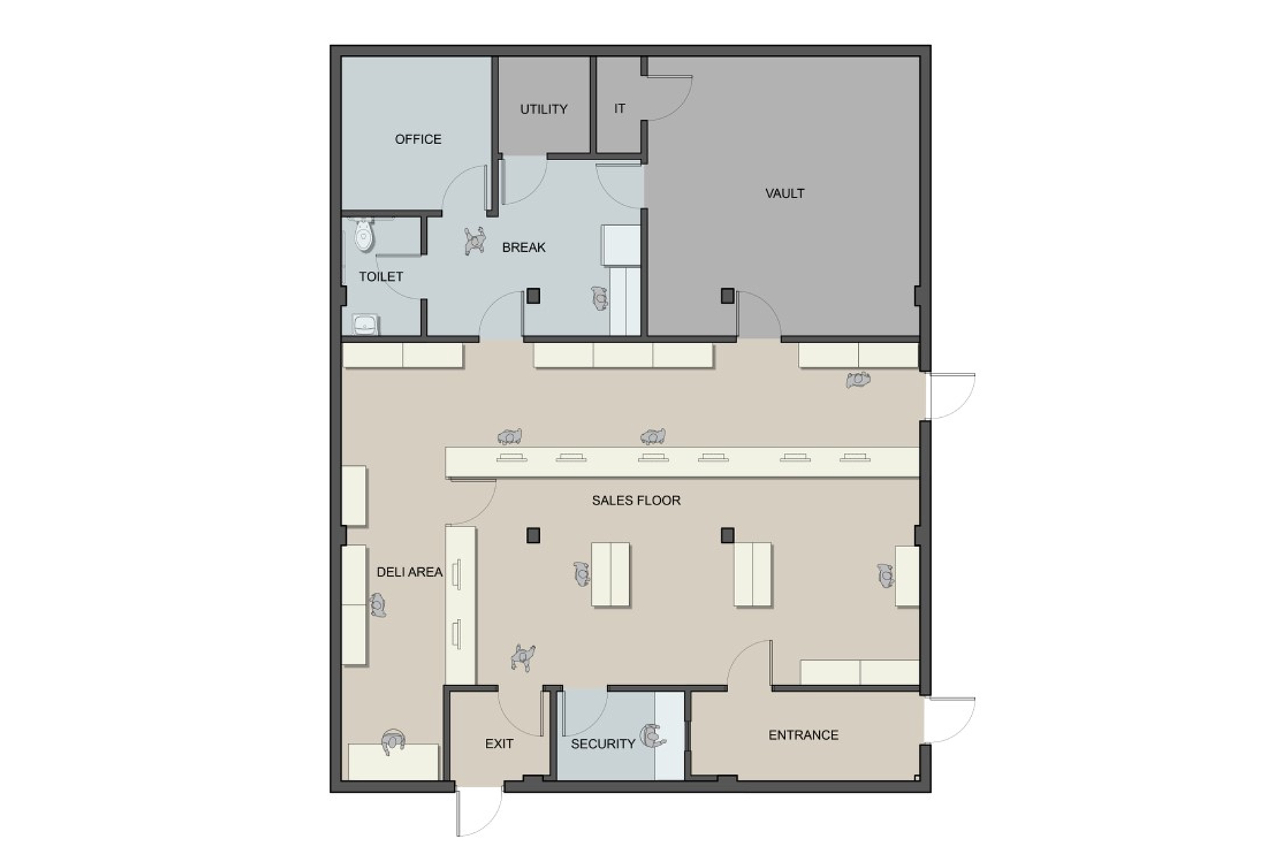 CNA Store Boston in Boston, MA. Reception Area, designed by Hardaway Sziabowski Architects.