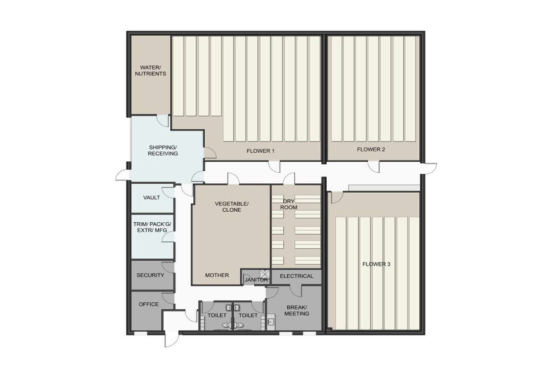 Ideal Craft Cannabis in Uxbridge, MA. Reception Area, designed by Hardaway Sziabowski Architects.