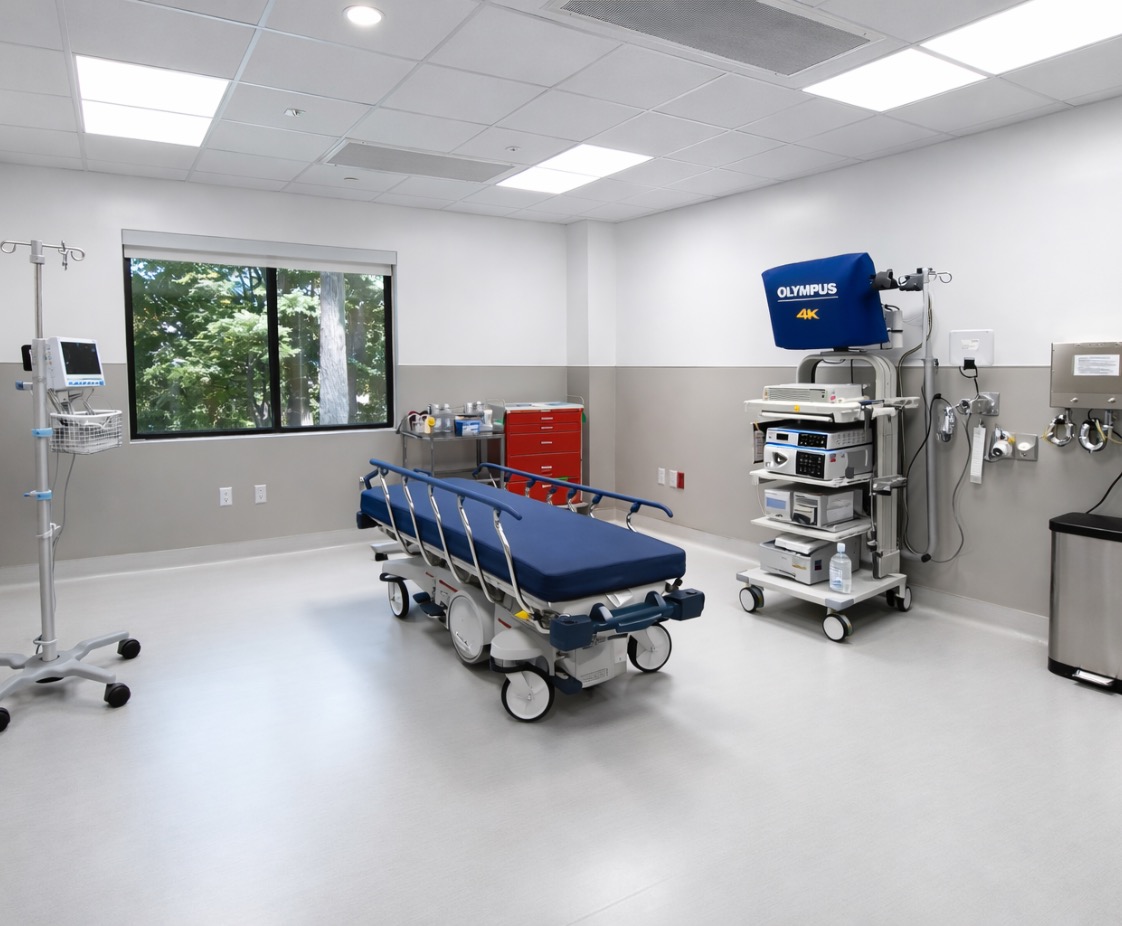Integrated Gastroenterology Consultants & Endoscopy Suite in Andover, Massachusetts. Surgical Room, designed by Hardaway Sziabowski Architects.