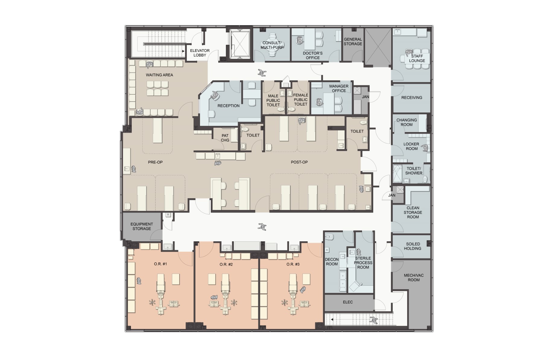 Azura Plainview  in Plainville, NY. Reception Area, designed by Hardaway Sziabowski Architects.